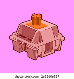 Vector Illustration of Mechanical Keyboard Switches Cartoon Style Icon Design