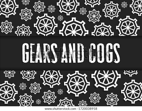 Vector illustration of mechanisms. Gear icons.\
Mechanical background. Toothed silhouettes of gears. Watches,\
mechanisms, devices, tools, technologies, wheels. Abstract creative\
gears and cogs