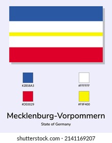 Vector Illustration of Mecklenburg-Vorpommern State of Germany flag isolated on light blue background. As close as possible to the original. ready to use, easy to edit. vector eps10.
