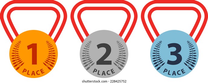 Vector illustration of medal badges