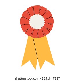 Vector illustration with a medal. First place award. Perfect for award ceremonies, sport events, trophy presentations, prints, cards or certificate design. Sports and achievement concept.