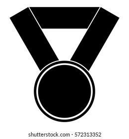 Ilustración vectorial del icono de medalla en negro
