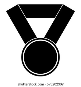 Vector Illustration of Medal Icon in Black
