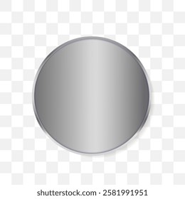 Vector illustration medal silver or metallic 3d realistic isolated.