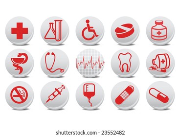 Vector illustration of medecine buttons .You can use it for your website, application or presentation