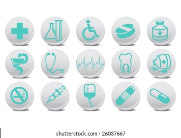 Vector illustration of medecine buttons .You can use it for your website, application or presentation