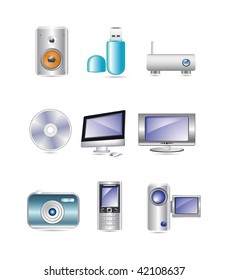 vector illustration of media icons for web and internet
