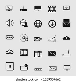 vector illustration of media and multimedia icons set 