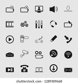 vector illustration of media and multimedia icons set 