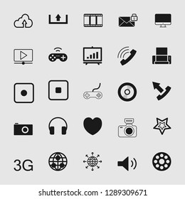 vector illustration of media and multimedia icons set 
