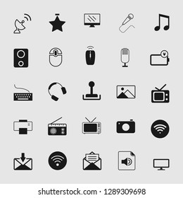 vector illustration of media and multimedia icons set 