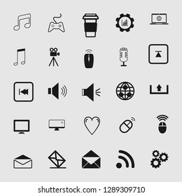vector illustration of media and multimedia icons set 