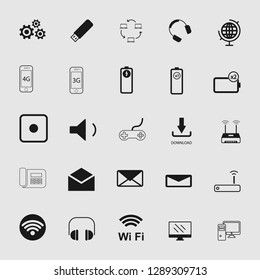 vector illustration of media and multimedia icons set 