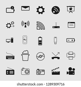vector illustration of media and multimedia icons set 