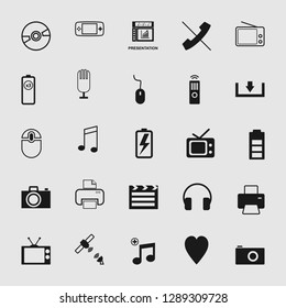 vector illustration of media and multimedia icons set 