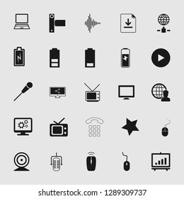 vector illustration of media and multimedia icons set 
