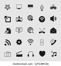 vector illustration of media and multimedia icons set, EPS10. 