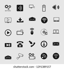 vector illustration of media and multimedia icons set, EPS10. 