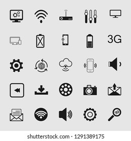 vector illustration of media and multimedia icons set, EPS10. 