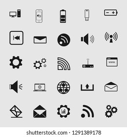 vector illustration of media and multimedia icons set, EPS10. 