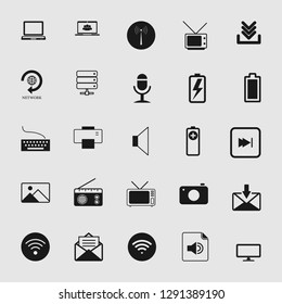 vector illustration of media and multimedia icons set, EPS10. 