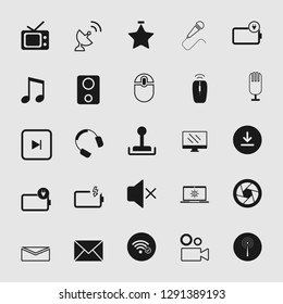 vector illustration of media and multimedia icons set, EPS10. 