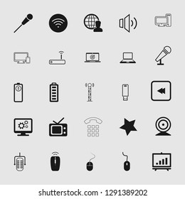 vector illustration of media and multimedia icons set, EPS10. 