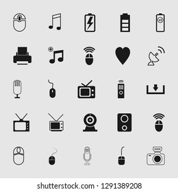vector illustration of media and multimedia icons set, EPS10. 
