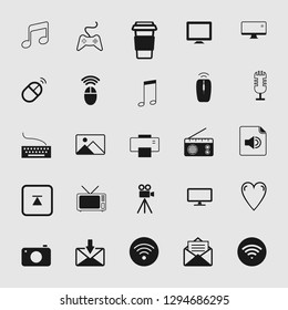 vector illustration of media and multimedia icons set 