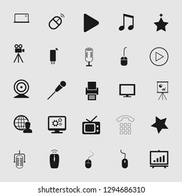 vector illustration of media and multimedia icons set 