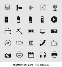 vector illustration of media and multimedia icons set 