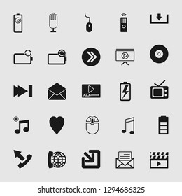 vector illustration of media and multimedia icons set 