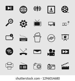 vector illustration of media and multimedia icons set 