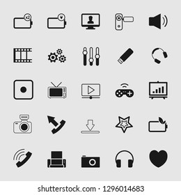 vector illustration of media and multimedia icons set 