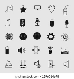 vector illustration of media and multimedia icons set 