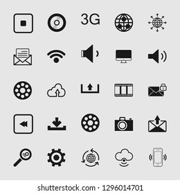 vector illustration of media and multimedia icons set 