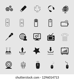 vector illustration of media and multimedia icons set 