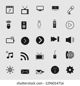vector illustration of media and multimedia icons set 