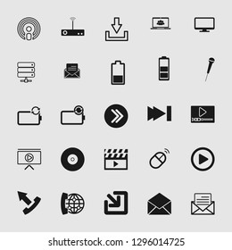 vector illustration of media and multimedia icons set 