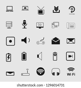 vector illustration of media and multimedia icons set 