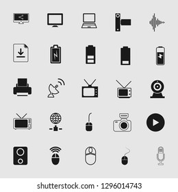 vector illustration of media and multimedia icons set 