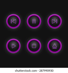Vector illustration of media player buttons for your design
