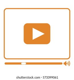 Vector Illustration of Media Player Icon in Orange