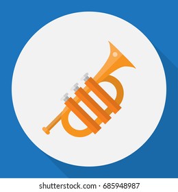 Vector Illustration Of Media Symbol On Alt Flat Icon. Premium Quality Isolated Tuba Element In Trendy Flat Style.