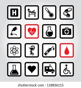 Vector illustration of medic icons.