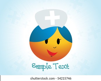 ilustración vectorial de los antecedentes médicos con la linda cara de enfermera
