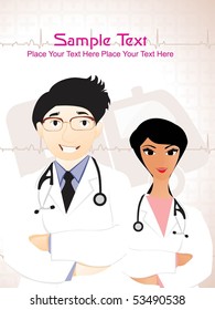 ilustración vectorial de antecedentes médicos con médicos