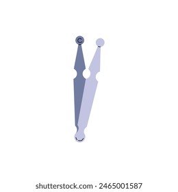 Vector illustration of medical bead holding pliers made of steel. Carefully selected high-quality medical instruments made of stainless steel on a flat style