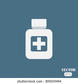 Vector illustration of medical bottle