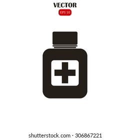 Vector illustration of medical bottle